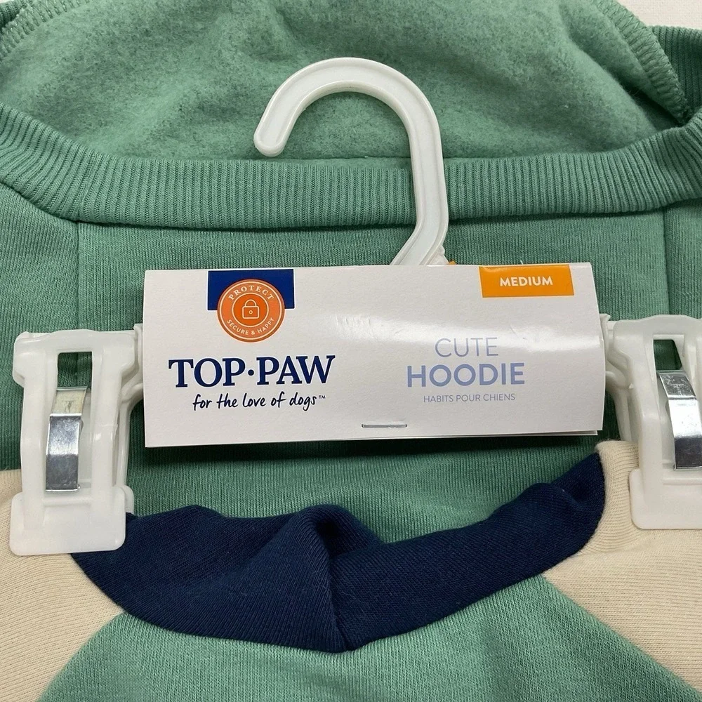 Top Paw Size‎ Medium Dog Multicolor Cutie Hoodie Hooded Sweatshirt NWT